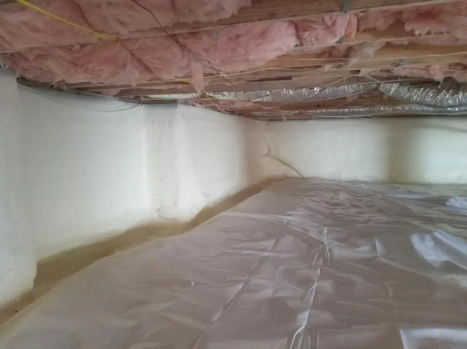 Crawl space encapsulation with closed-cell spray foam for Attic Insulation in Wrentham